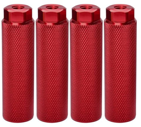 MAYANGYANG Cale Pied BMX Chevilles de vélo 4 pièces, Chevilles BMX en Alliage d'aluminium for Axes de 3/8 Pouces, Accessoires de vélo, Rouge Repose Pied Velo