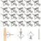 50 Pieces Cheville Brique Creuse, Cheville Forme Papillon, Fixations Pour Plaques De Plâtre, Cheville Placo pour Plaques Plâtre, Panneaux Fibres Gypse, Murs Creux