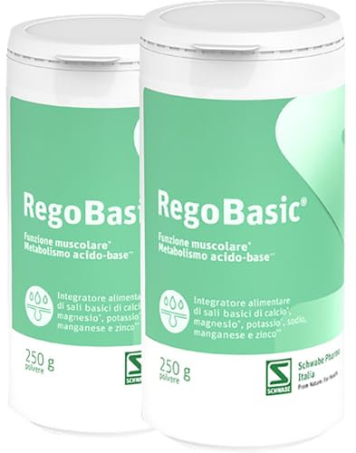 RègoBasic Integratore Alcalinizzante in Polvere – 2x250g – Supporto per l'Equilibrio Acido-Base – ConSupporto per l'Equilibrio Acido-Base – Con Minerali e Citrati – Senza Glutine e Lattosio