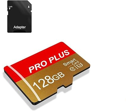 Carte TF 128 Go avec adaptateur, carte mémoire haute vitesse, UHS-I C10 A1, carte mémoire TF pour tablette/téléphone portable/appareil photo/voiture audio/console de jeu (128 Go)