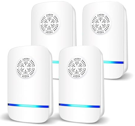 Professioneller Ultraschall Schädlingsbekämpfer,4erPack Ultraschall Mäuseschreck für Haus, Garten,Ultraschall Schädlingsbekämpfer Effektiv gegen Mäuse und Ratten,Mücken, Kakerlaken, Motten, Ameisen