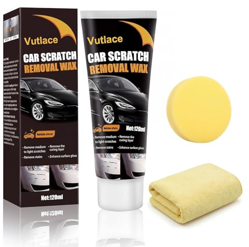 Car Scratch Remover, 2026 New Upgrade Car Scratch Remover Wax with Sponge and Wipe, Professional Scratch Remover for Vehicles, Car Scratch Repair Paste for Deep Scratches