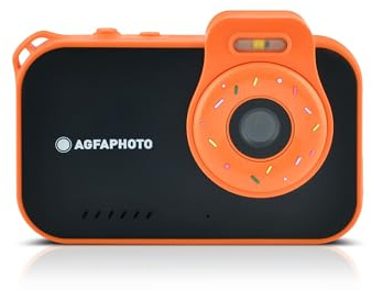 AgfaPhoto Realikids Cam Waterproof 2 – Waterproof Kids Camera, 12 MP, HD Video, Selfie Mode, Filters and Frames, Built-in Games, Lithium Battery – Black
