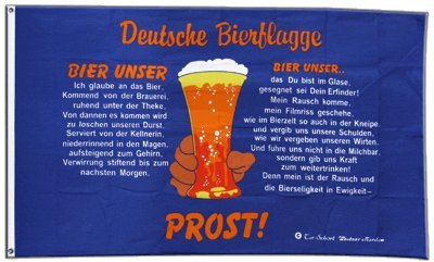 Flaggenfritze Fahne/Flagge Bier mit Prost + gratis Sticker