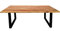Esszimmertisch Salito 160x85 cm | Natur | Massiver Esstisch aus Akazien-Holz | U-Gestell in Schwarz | Baumkantentisch