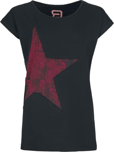 RED by EMP Damen schwarzes Basic T-Shirt mit Sternchen-Print