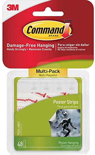 3M Command Poster Hanging Strips Small 48 ea