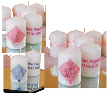 Taufkerze/Gastgeschenke,Tischdekor,Kommunionkerze**mit Teddybär oder Babyflasche-Junge Mädchen