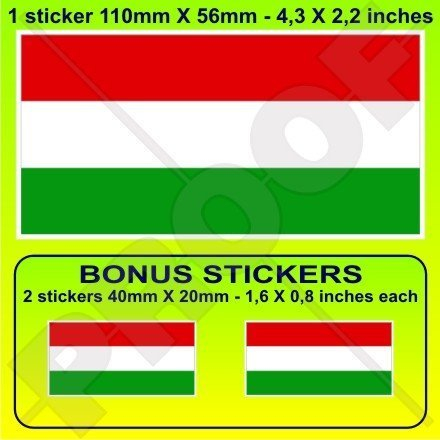 UNGARN Ungarische Flagge MAGYAR 110mm Auto & Motorrad Aufkleber, Vinyl Sticker x1+2 BONUS