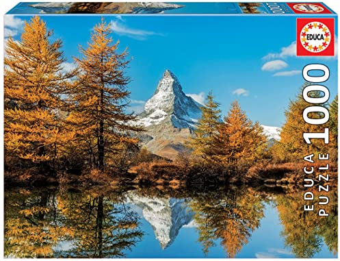 Educa 17973, Matterhorn im Herbst, 1000 Teile Puzzle für Erwachsene und Kinder ab 10 Jahren, Alpen, Berge, Schweiz