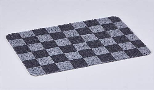 Euro Tische Fußmatte 60 x 40 cm rutschfest für Innen & Außen - Schmutzfangmatte in 6 verschiedenen Motiven für einen sauberen Eingangsbereich (Karo)