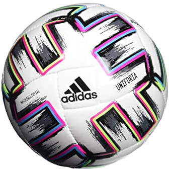 adidas Uniforia Pro Sala Fußballball, Weiß/Schwarz/Signalgrün/helles Cyan