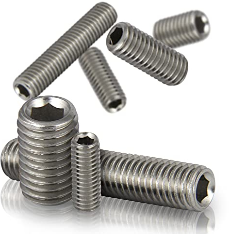 PROTECH 5 Stück Gewindestiften M8x8 mit Innensechskant aus rostfreier Edelstahl A2 Madenschrauben DIN 913 Kegelkuppe
