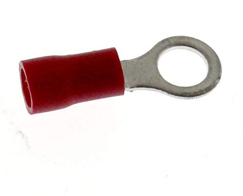 25 Stück Ringkabelschuhe SeKi 0,50-1,50mm², Loch-Ø M5 I rot I Quetschverbinder teilisoliert PVC I Kabelschuh aus Kupfer verzinnt