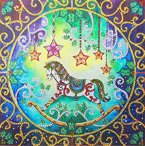 Diamond Painting Full Set, ABEUTY DIY 5D Diamant Painting Pferd Star Anhänger Tier Diamant Malerei Malen nach Zahlen Kreuzstich Crystal Diamond Art Kits