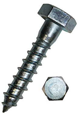 50X M6x20 Sechskant Holzschrauben DIN 571 galv. verzinkt Schlüsselschrauben 50 Stück