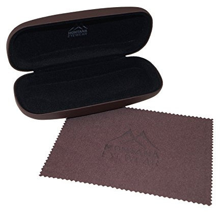 Montana Eyewear Brillenetui - Testsieger Etui - Gummiertes Etui mit Klappverschluss/Korrekturbrillen/Lesebrillen/Hartschale (Braun, 1er Pack flach)