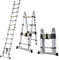 3.8m Aluminum Teleskopleiter Ausziehbar Klappleiter Mehrzweckleiter 1.9+1.9m, Leicht 18.2 kg, Leicht Zu Tragen, 150kg/330lb Belastbarkeit