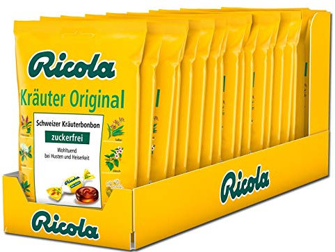 18 Beutel Ricola Kräuterzucker ohne Zucker a 75 g Kräuterbonbons