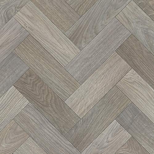 247Floors Parquet Style Magic Vinyl Flooring Realistic 2.8mm Slip Resistant Foam Backed Lino (Aged Wood Parquet, 7.5m x 3m / 24ft 7 x 9ft 10)