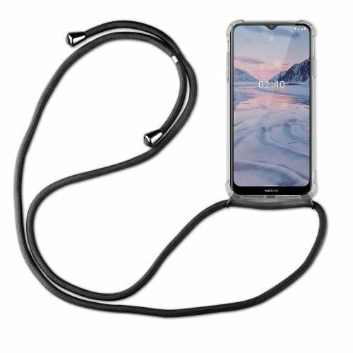 betterfon Hülle Kompatibel mit Nokia 2.4 | Handykette Smartphone Halskette Hülle mit Band | Handyhülle mit Kordel zum Umhängen Kompatibel für 2.4 | Schwarz