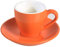 ionEgg Espressotasse aus Porzellan mit Untertasse, Espresso-Schnapsbecher, 80 ml, Orange