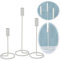 LS-LebenStil 3X Kerzenständer Weiß Matt Metall - 3-Fach- Set - Kerzenhalter für Stabkerzen Kerzenleuchter - Stabkerzenständer - Tisch-Deko Hochzeit Advent