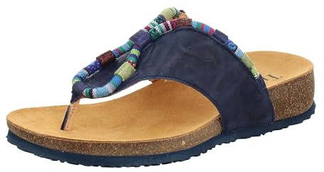 Think! Damen JULIA chromfrei gegerbte nachhaltige Pantolette, INDIGO/KOMBI 8020