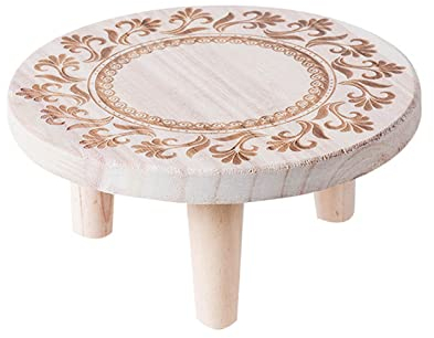 SLDHFE Mini-Holzhocker, Präsentationsständer, 16 cm, Rundhocker, Bonsai-Halter, Mini-Rundholzhocker, Topfregal, dekorativer Pflanzenhalter für die Heimdekoration