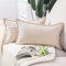 Madizz 2er Set kurzen Chenille Zierkissenbezüge weicher dekorativer Kissenbezug für Sofa, Schlafzimmer Kissenhülle Beige 40x60 cm Rechteckig
