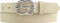 BELTINGER Damen-Gürtel EMIL aus Vollrindleder 3 cm | Schmaler Ledergürtel für Damen 30mm | Silber glänzend | Beige 85cm