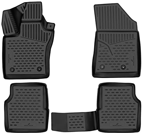 WALSER XTR Gummi Fussmatten Auto für Jeep Compass 2016-Heute, 100% passgenaue Auto Fußmatten, robuste Universal Fußmatte Auto, Gummimatten Auto, Auto Fussmatten Gummi, Auto Gummimatten