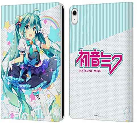 Head Case Designs Offizielle Hatsune Miku Sterne und Regenbogen Grafiken Leder Brieftaschen Handyhülle Hülle Huelle kompatibel mit Apple iPad 10.9 (2022)