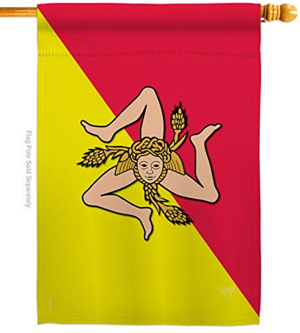 Grand drapeau de la Sicile 32 cm*48 cm