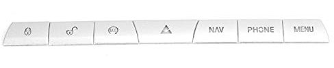 7 Stück Multimedia Panel Button Cover Aufkleber Silber Aluminiumlegierung Passend für XF 2012 2015 2011 für XF Taster für XF Tastenabdeckungen