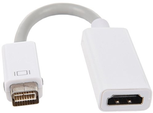 White Mini DVI to DVI Adapter Cable