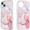 DiyGody Compatible for iPhone 15 Plus 6.7” Case with Sparkle Luxury Marble Design for Women Girls, Thin Slim Soft Silicone TPU Drop-proof Protection Cover for iPhone 15 Plus (Pink)