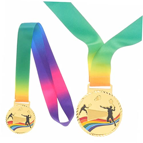 Abaodam 2st Wettbewerbsmedaille Dekorative Medaillen Badminton-medaillen Kreative Medaillen Home-Desktop-dekor Konkurrenzangebot Eisenmedaillen-Modell Metall Auflistung Universal- Kind