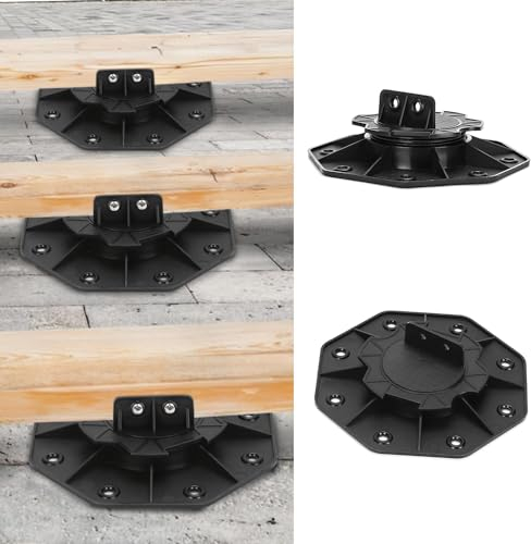 Gimisgu 50 Stück Stelzlager Höhenverstellbar, Stellfuss 18-30mm Plattenlager, Stelzlager für Terrassenplatten-Unterkonstruktion Holz, WPC und Stein, Tragfähigkeit von 600kg