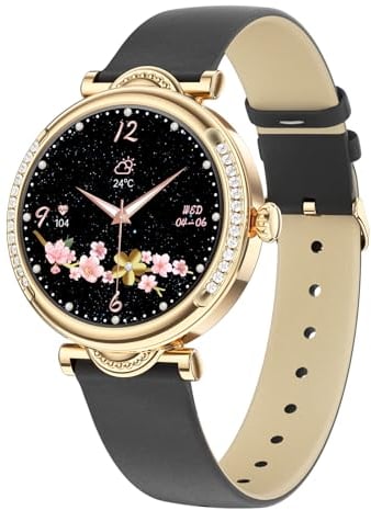 Smartwatch Damen, 1.27 HD Touchscreen Smart Watch Damen mit Telefonfunktion, IP68 Wasserdicht Schrittzähler Uhr mit Pulsuhr, SpO2, Schlafmonitor, Kalorien, Fitness Tracker für iOS Android Klein