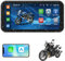 6,26 Zoll Motor CarPlay mit Bildschirm, IP67 Wasserdichtes Android Auto Wireless Apfel CarPlay, Motorrad Monitor CarPlay Display mit Fernbedienung, Portable Motobike GPS Navigation für Dual Bluetooth