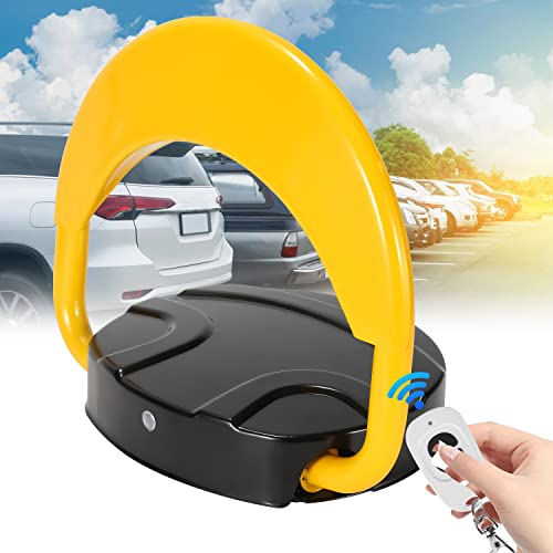 Yakimz Parkplatzsperre mit Fernbedienung, Parkplatzwächter Automatische mit Alarmfunktionen, Ferngesteuerter Parkpfosten Antikollision 180°, Klapppfosten Poller, Elektronische Private Sperre Parkplatz