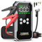 YUSMAN Auto Starthilfe Powerbank mit Kompressor, 5000A 150PSI Car Starthilfe Powerbank für pkw(Bis zu 10L Benzin/7L Diesel), 15800mAh 4-in-1 powerbank starthilfe mit 2 LED-Licht, Schnellladung,LCD