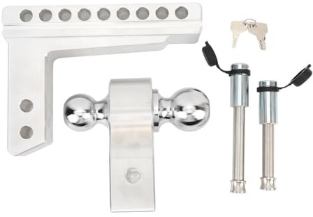 Kugelkupplung Anhänger Kugel, Fahrrad Kupplung aus Metall für Fahrradanhänger, für 2‑5/16 Zoll Doppel-Anhängerkupplung und 2 Zoll Empfänger, 12500 lbs, Diebstahlschutz