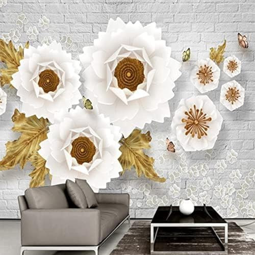 XLMING Handbemalte Weiße Fliesen 3D Tapete Wohnzimmer Sofa Schlafzimmer Esszimmer Home Dekoration Wand-400cm×280cm