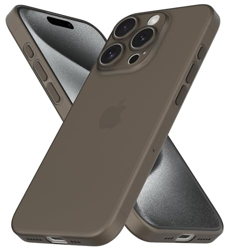 CELLBEE Ultra Dünn Hülle für iPhone 16 Pro Case 0,8mm Grau für MagSafe | Hitzebeständig, formstabil: Schutzhülle in Simple Gray, matt, farbecht, für MagSafe, Voll-Kameraschutz