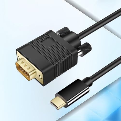 Kirzi USB C to VGA Cable, USB Type-C to VGA Cable [Thunderbolt 3/4 Compatible] Compati Well with iPhone 15 Pro/Max, MacBook Pro/Air 2023, iPad Pro, iMac, S23, XPS 17, Surface Book 3 and More (25ft)