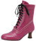CuteFlats Stivaletti da donna comodi con tacco a blocco, chiusura lampo laterale, Fucsia, 39 EU