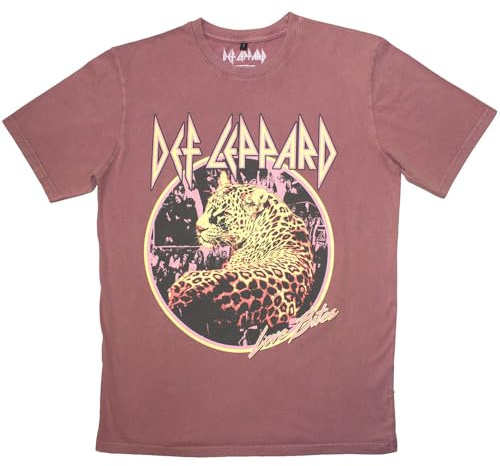 Def Leppard Unisex Adult Love Bites Stone Wash T-Shirt (XXL) (Kashmir Red)