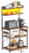 Coleshome Scaffale da Cucina con Prese Elettriche & Luci LED, Supporto per Forno a Microonde, Bar Caffè con 5 Ripiani e 5 Ganci, Struttura in Acciaio Industriale (35x80x150 cm)